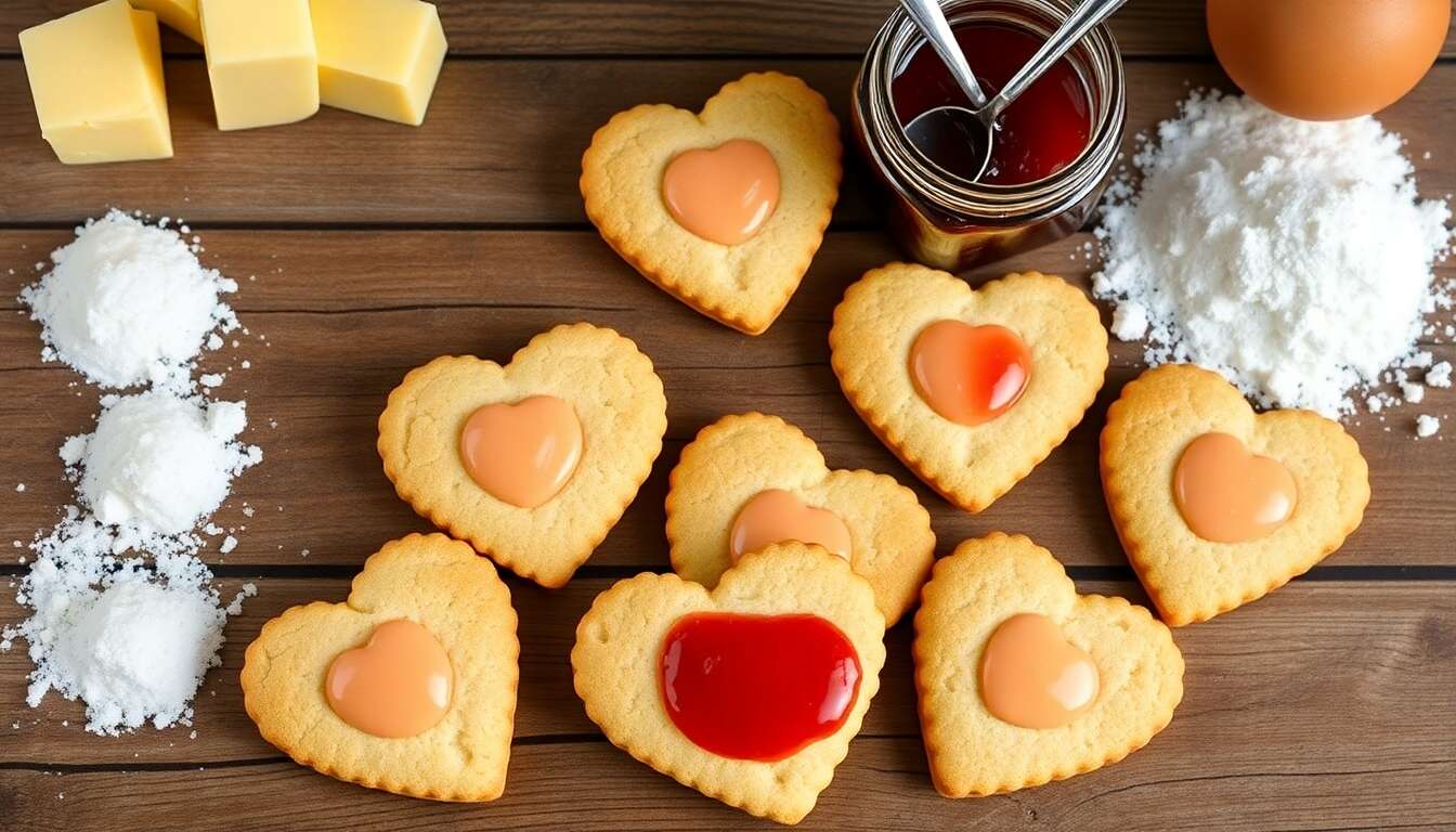 Biscuits cœurs à la confiture de lait : recette gourmande