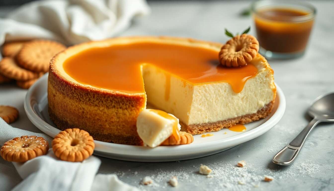 Recette de cheesecake à la confiture de lait