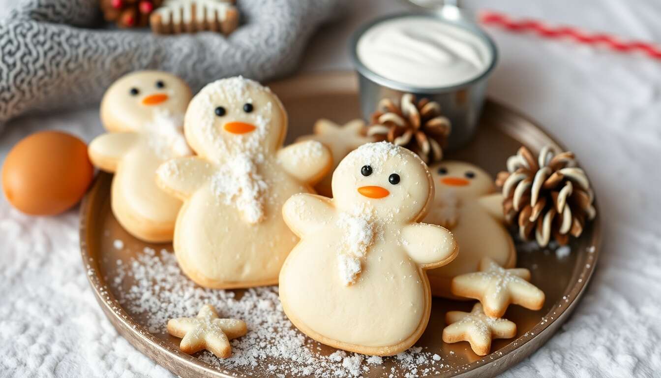 Recette de biscuits bonhommes de neige fondus