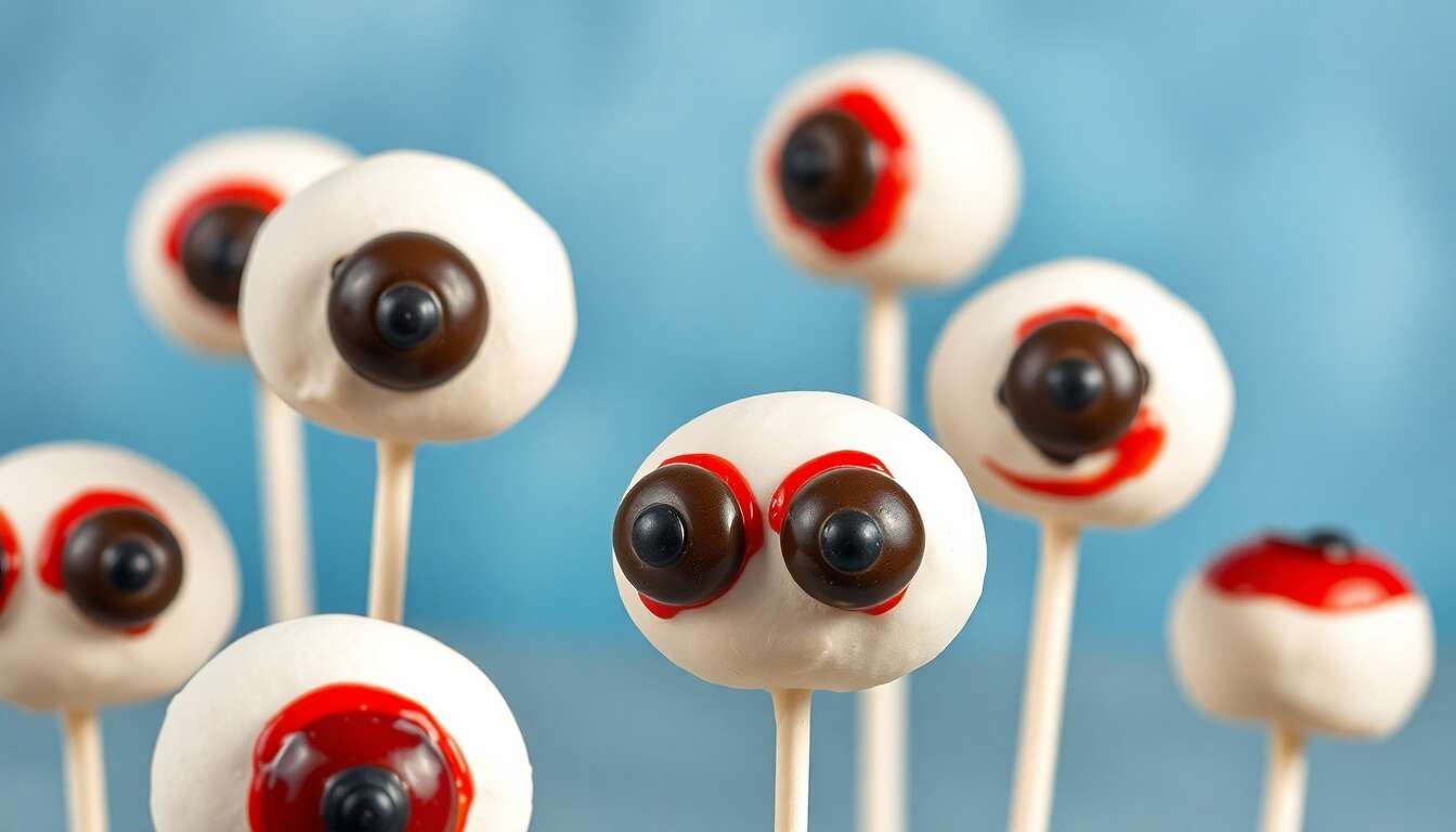 Recette de cake pops en forme d'œil pour Halloween