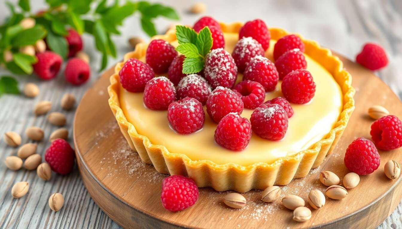 Recette de tarte framboise pistache : un dessert gourmand