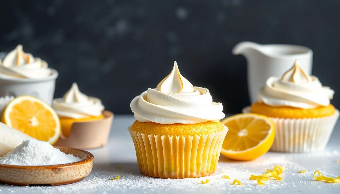Recette de cupcakes au citron meringués