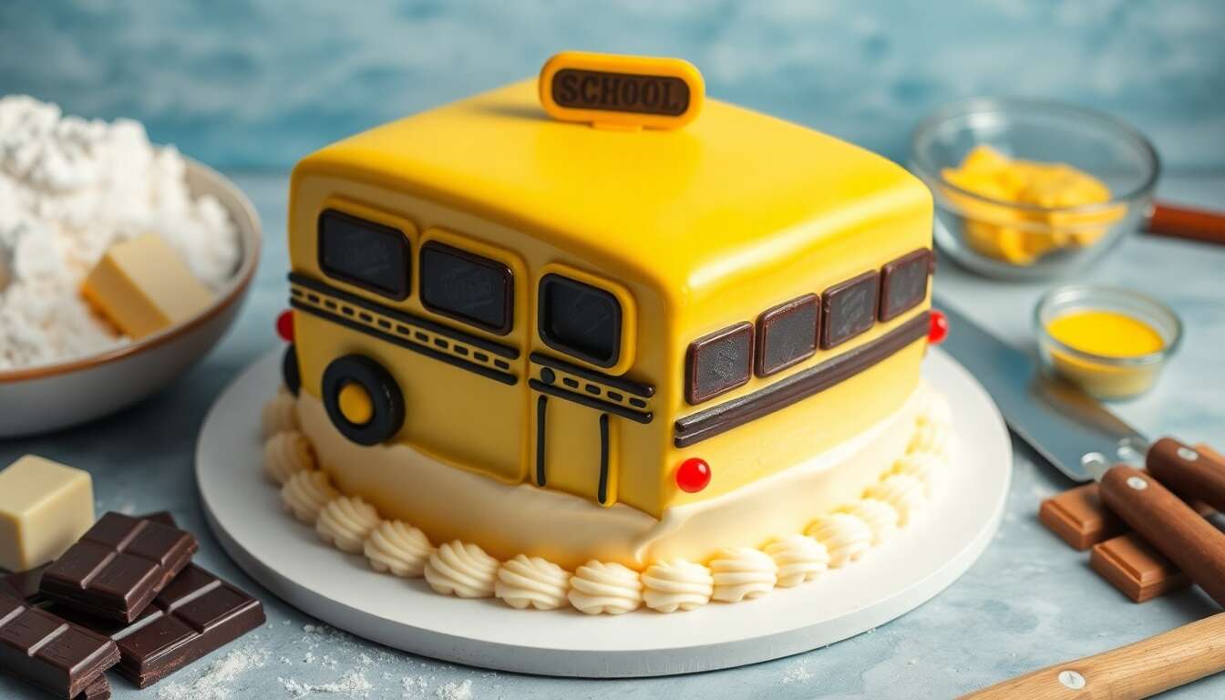 Recette de gâteau bus scolaire : un tutoriel créatif
