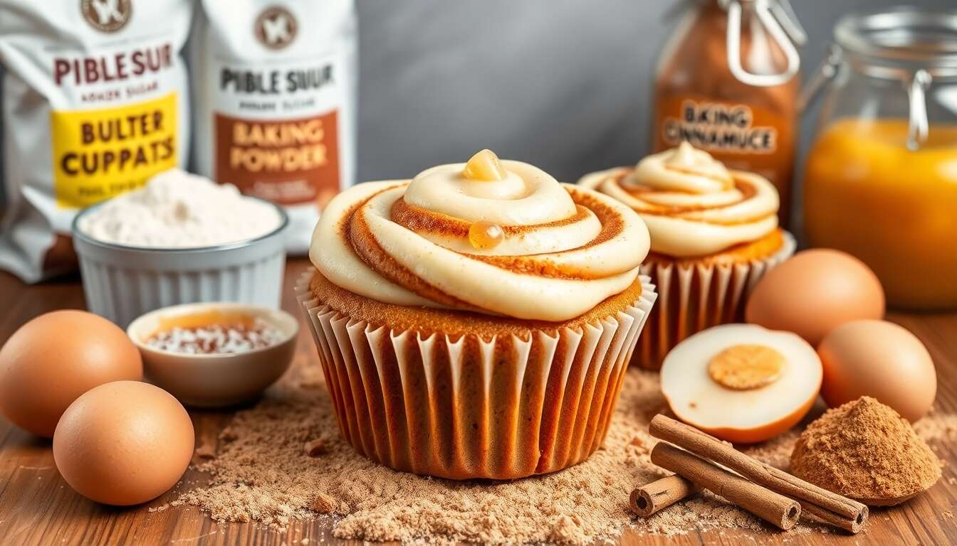 Recette de cupcakes cinnamon rolls aux pommes