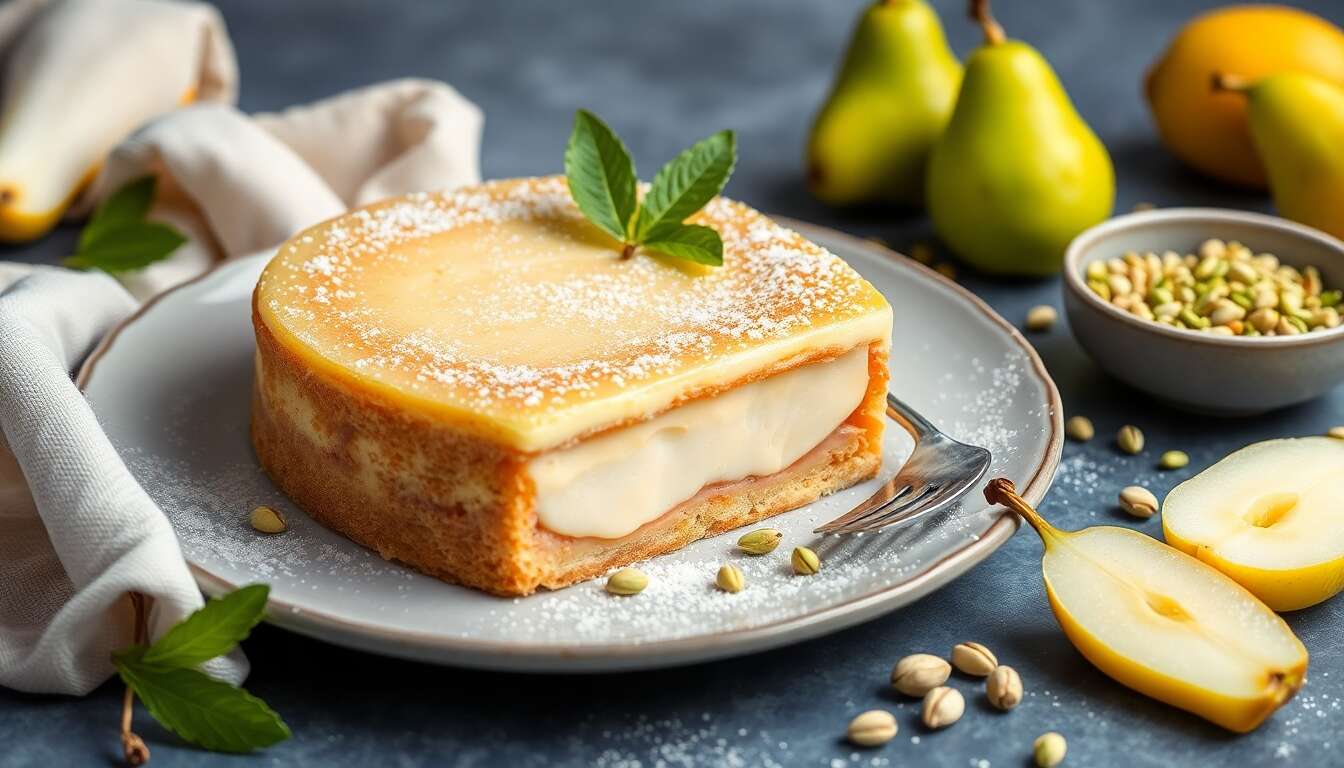 Recette d'entremets vanille, pistache et poire