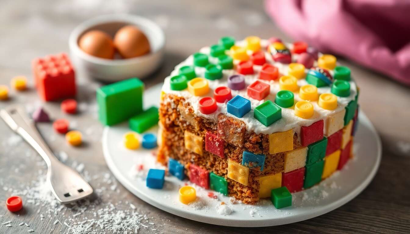 Recette facile de gâteau Lego en pâte à sucre