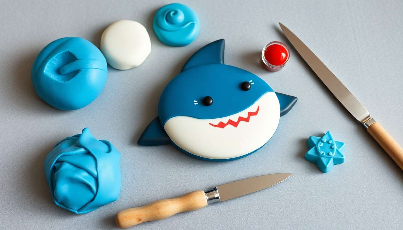 Modelage en pâte à sucre : créez Baby Shark facilement