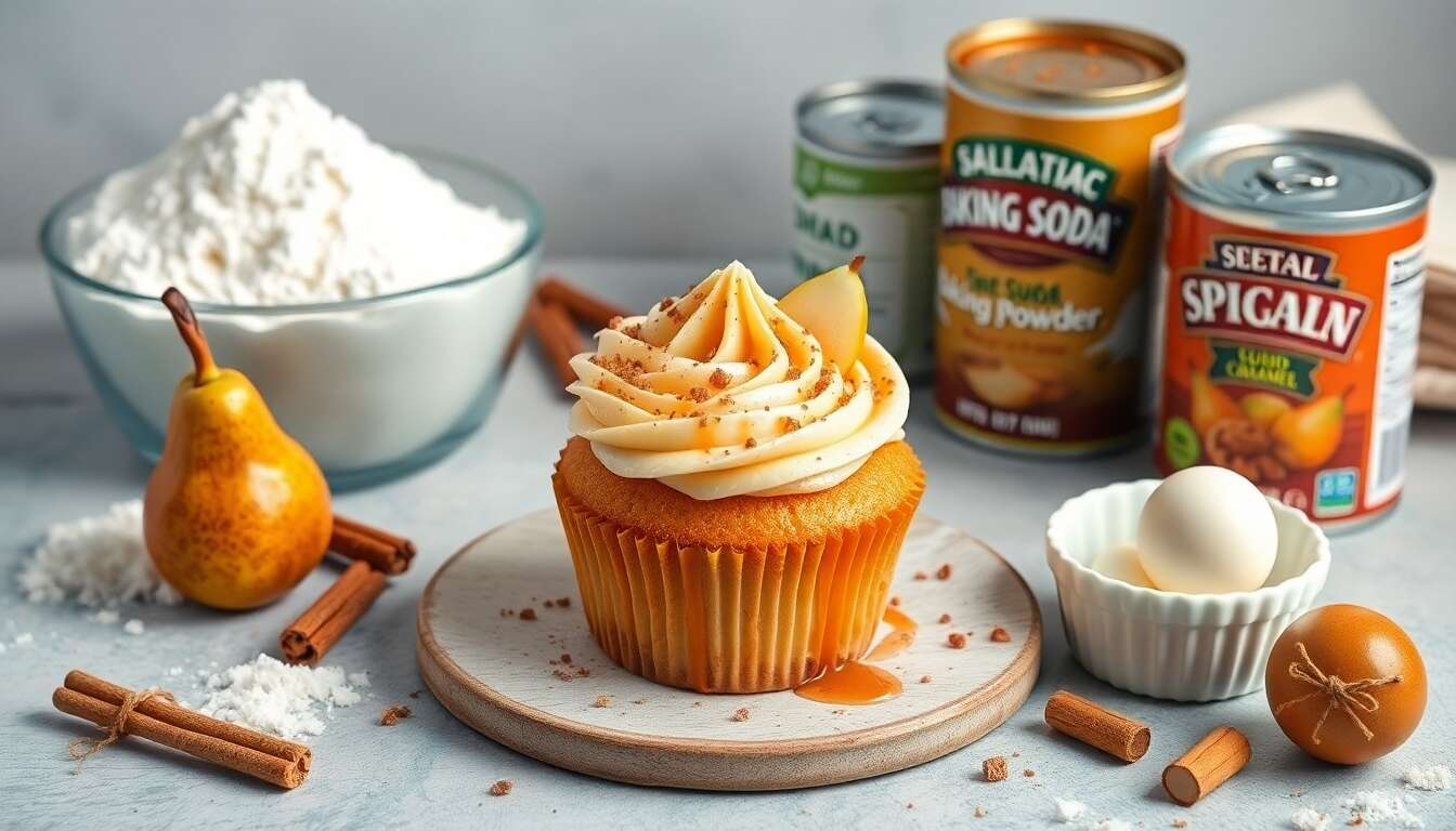 Recette de cupcakes poire épicée et caramel