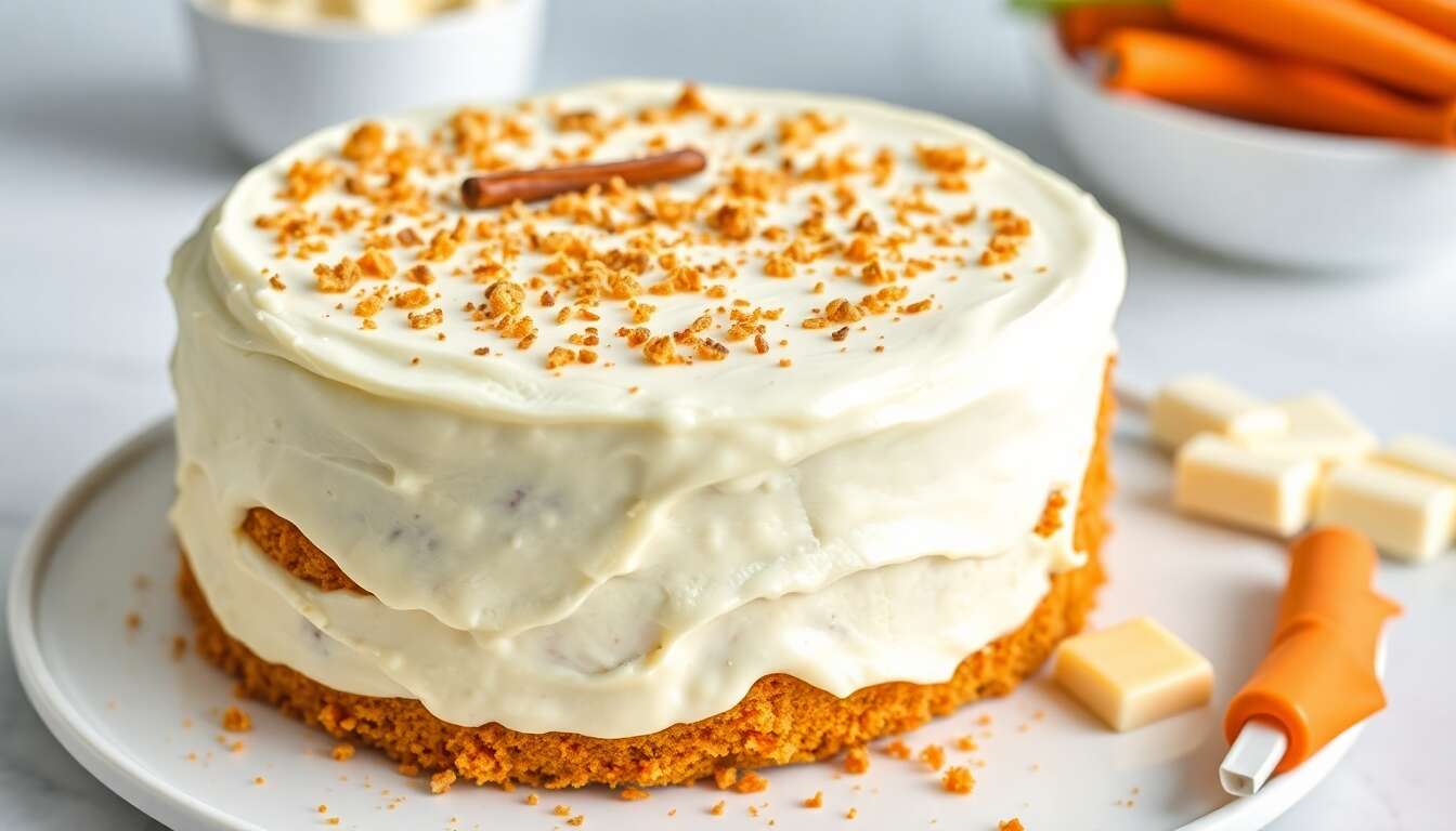 Carrot cake au glaçage mousse chocolat blanc : la recette gourmande