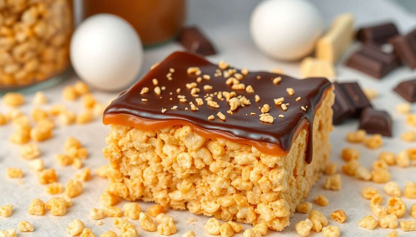 Barre de riz soufflé : recette au spéculoos et toffee