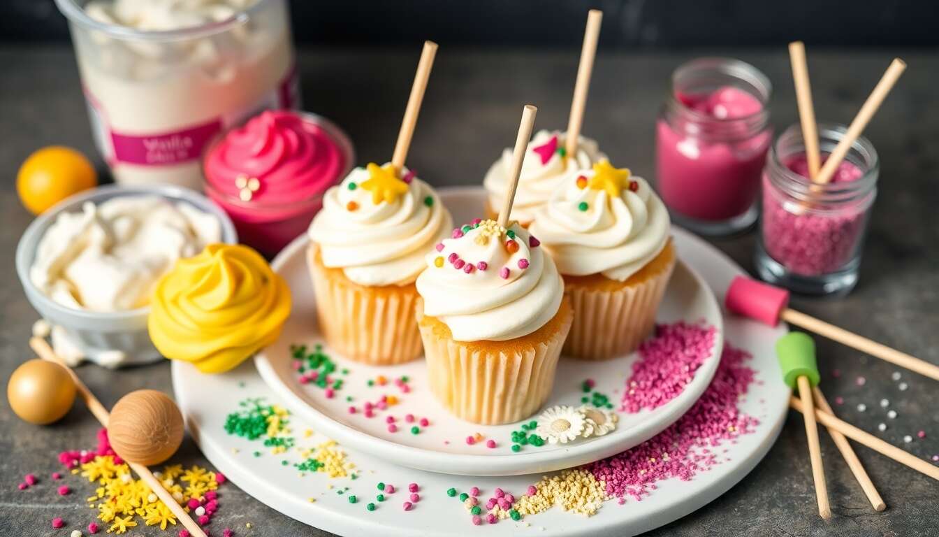 Recette facile : brochette de cupcakes