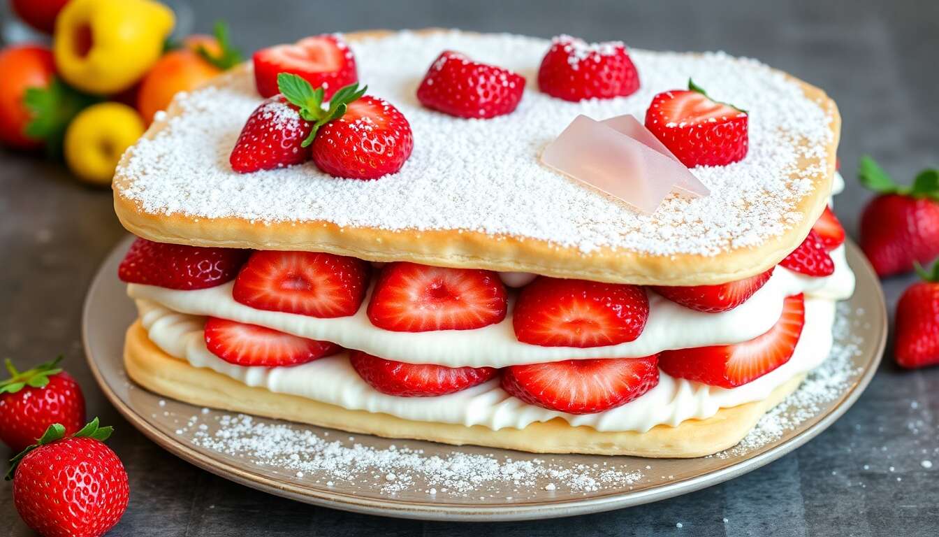 Recette du mille-feuille aux fraises de Mélanie
