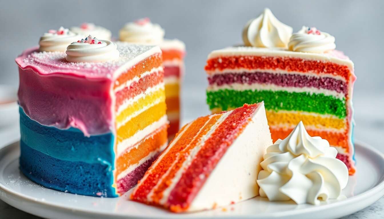 Recette : rainbow Cake, le gâteau arc-en-ciel parfait