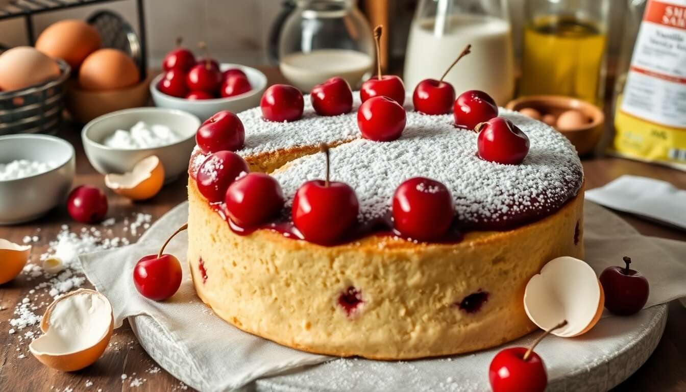 Gâteau express aux cerises : recette délicieuse en 5 minutes