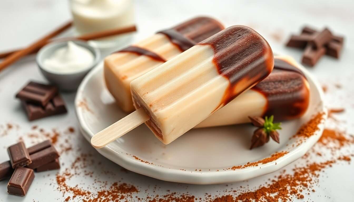 Bâtonnets glacés vanille chocolat : recette gourmande