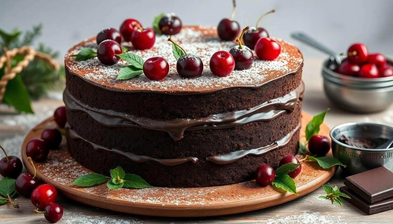 Buche de Noël forêt noire : la recette gourmande