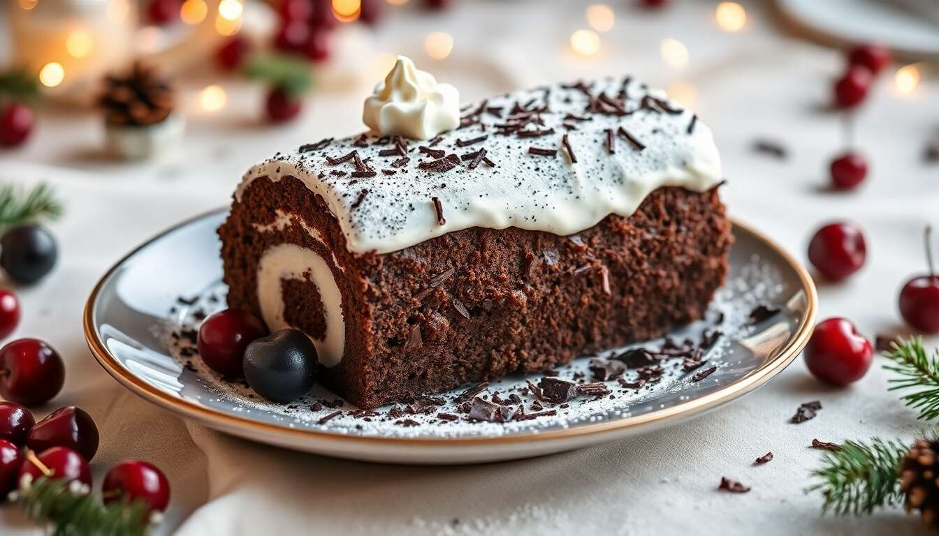 Forêt noire de Noël : recette magique de bûche