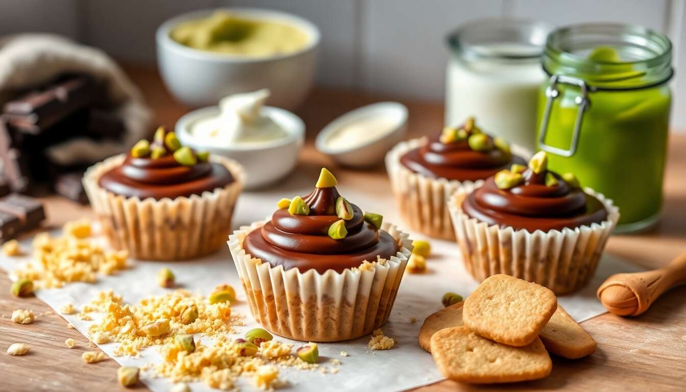 Recette de tartelettes pistache chocolat sans cuisson