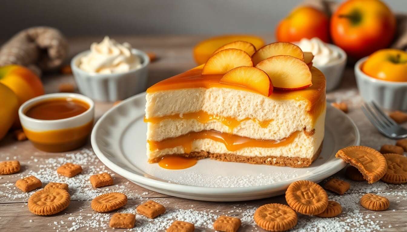Cheesecake aux pommes, caramel et spéculoos : la recette gourmande