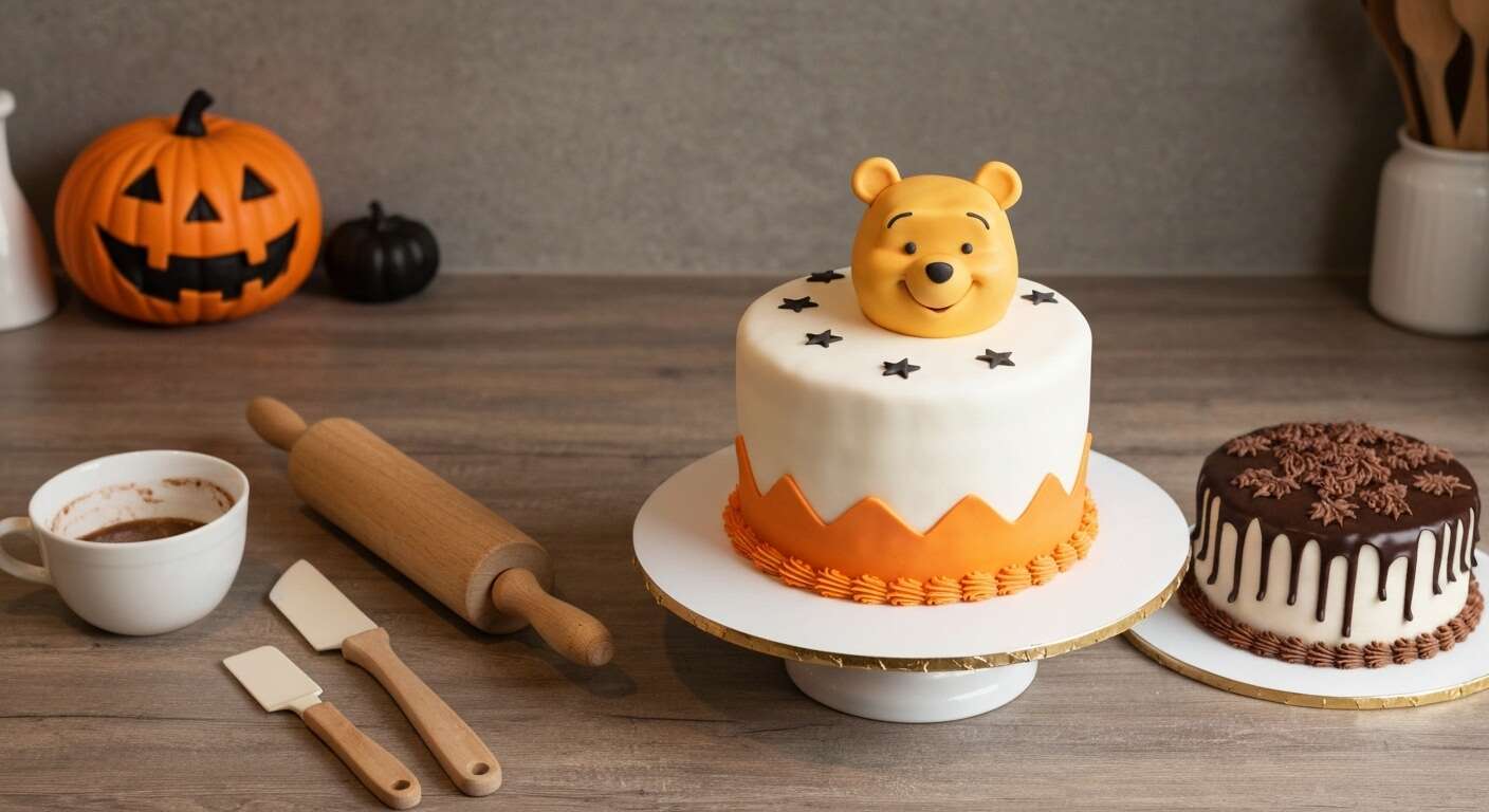 Gâteau en pâte à sucre Winnie pour Halloween : le tuto