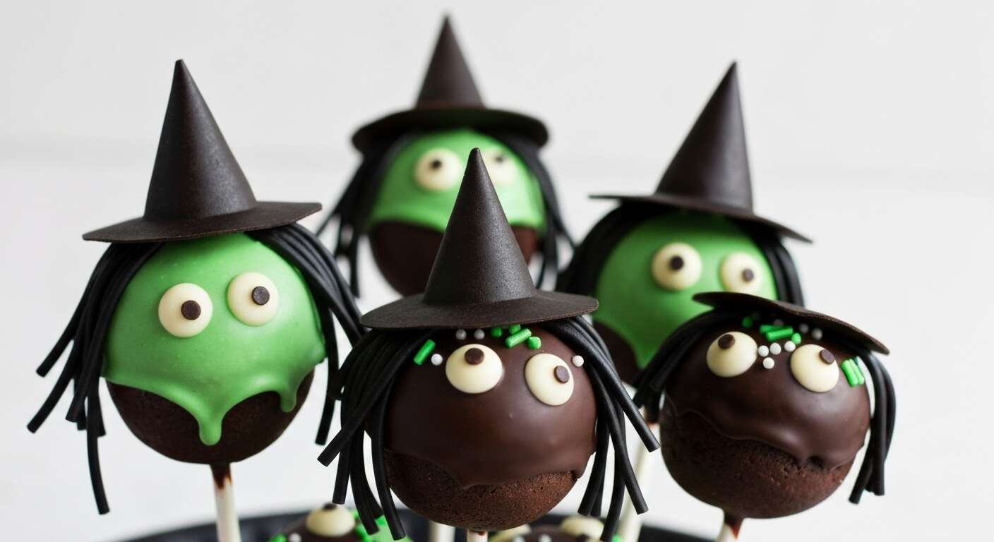 Recette de cake pop sorcière pour Halloween