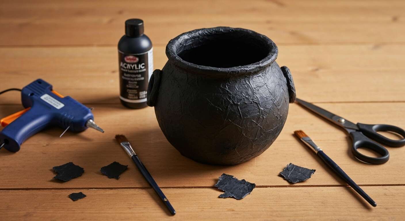 Mini Chaudron Halloween Échelle 1:12 – Alliage Noir Avec Poignée – Pour Maison De Poupée, Déco Thème Sorcière, Cadeau Et Fête Effrayante