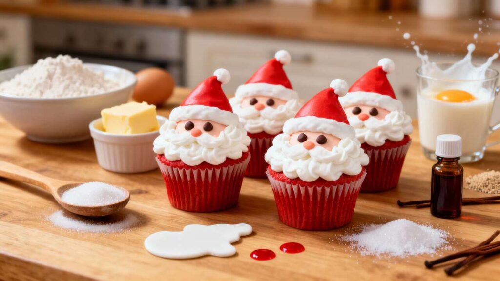 Recette festive : cupcakes du Père Noël