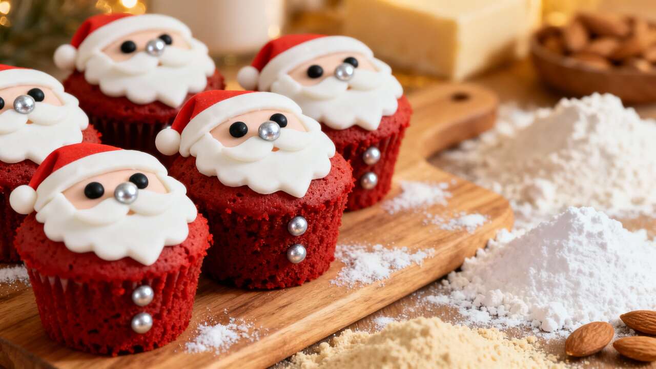 Recette de cupcakes Père Noël délicieux