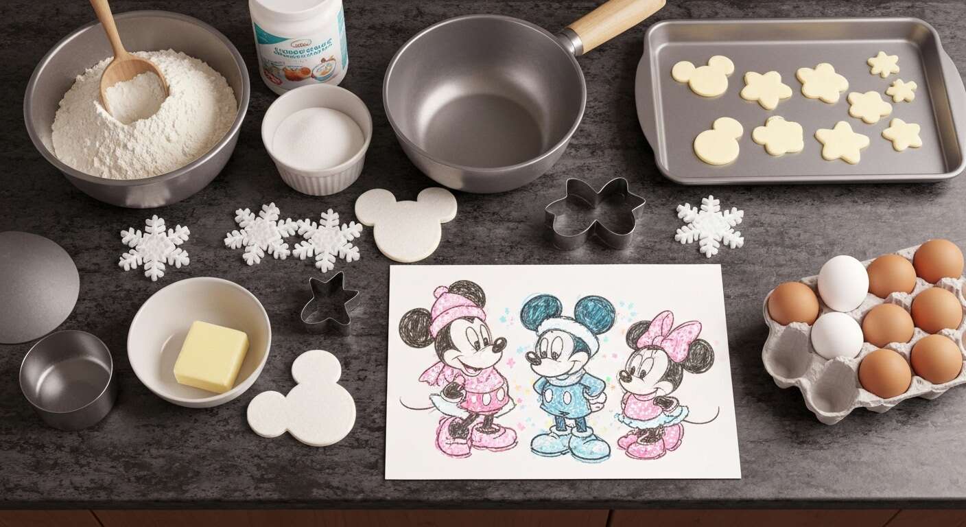 Pr&eacute;paration du mat&eacute;riel pour le g&acirc;teau mickey et minnie