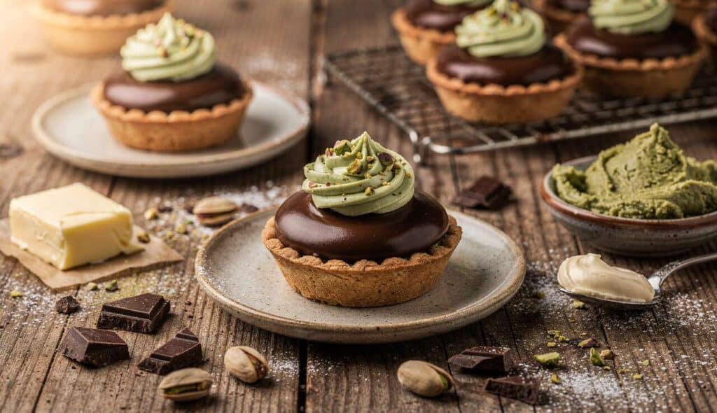 Tartelettes pistache et chocolat : recette gourmande