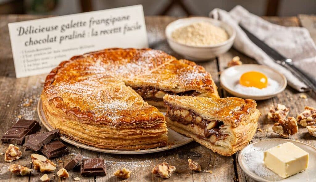 Délicieuse galette frangipane chocolat praliné : la recette facile