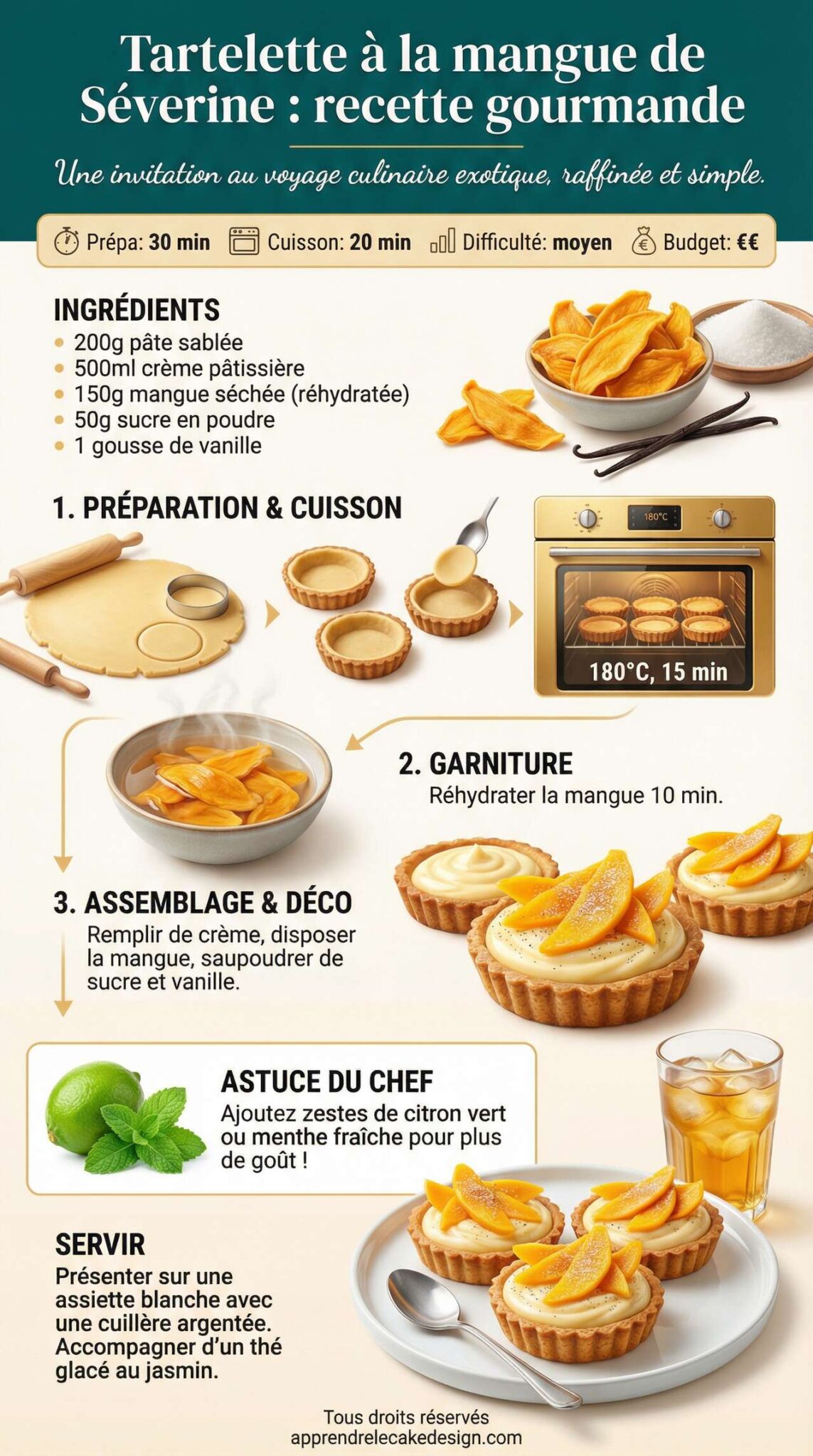 Fiche recette Tartelette &agrave; la mangue de S&eacute;verine : recette gourmande