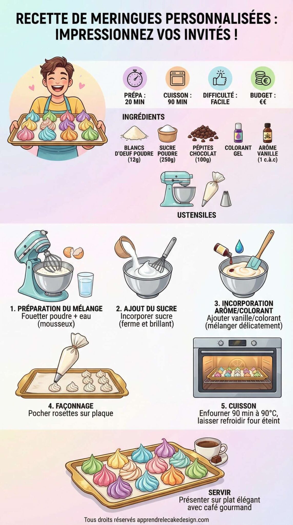 Fiche recette Recette de meringues personnalis&eacute;es : impressionnez vos invit&eacute;s !