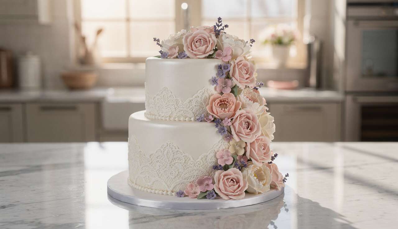 Appliquer la p&acirc;te &agrave; sucre sur le g&acirc;teau