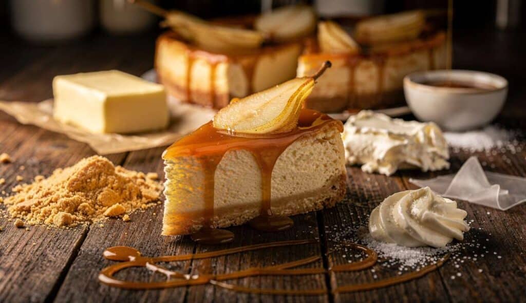 Recette de cheesecake poire caramel
