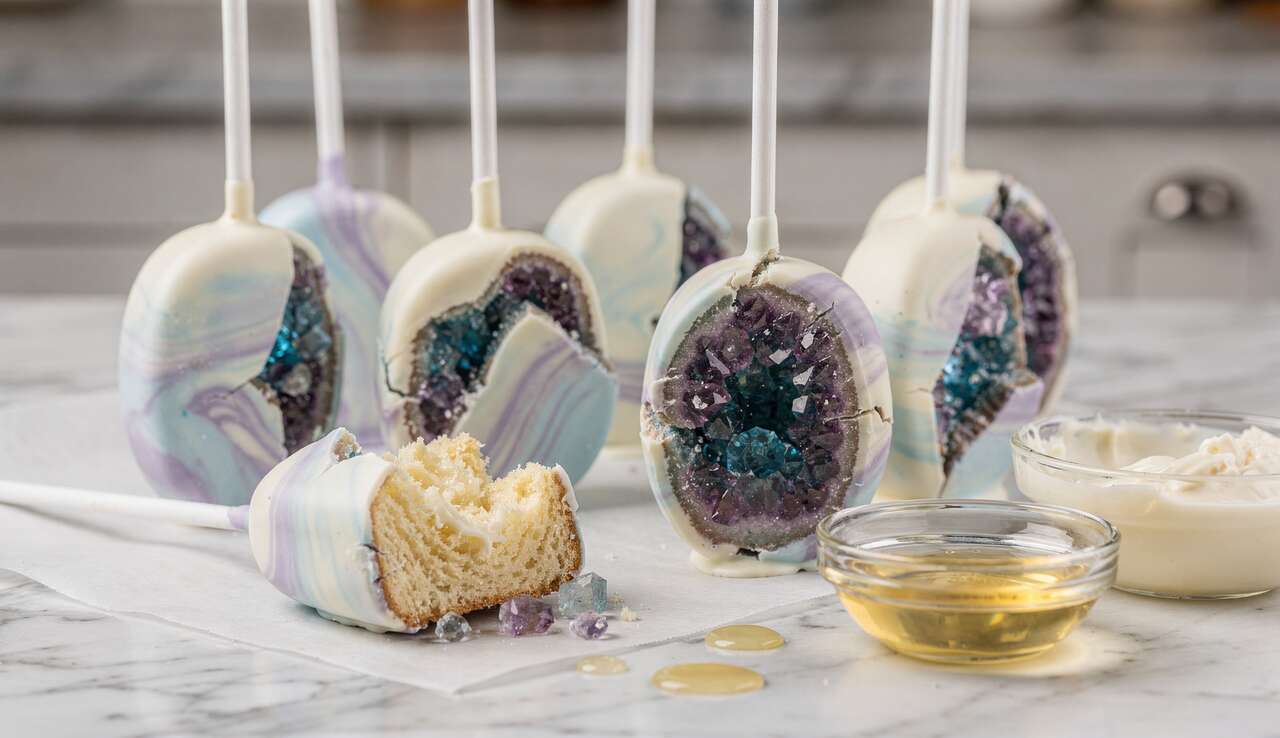 Cakesicles géode au rock candy : la recette facile