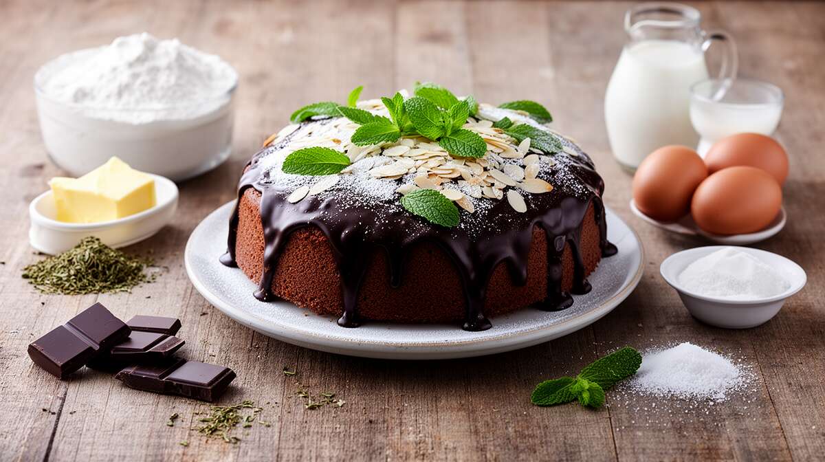 Gâteau menthe fraîche et glaçage chocolat noir de Lucie : recette gourmande