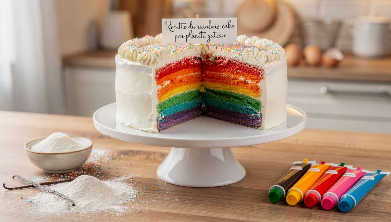 Recette du rainbow cake par planète gâteau