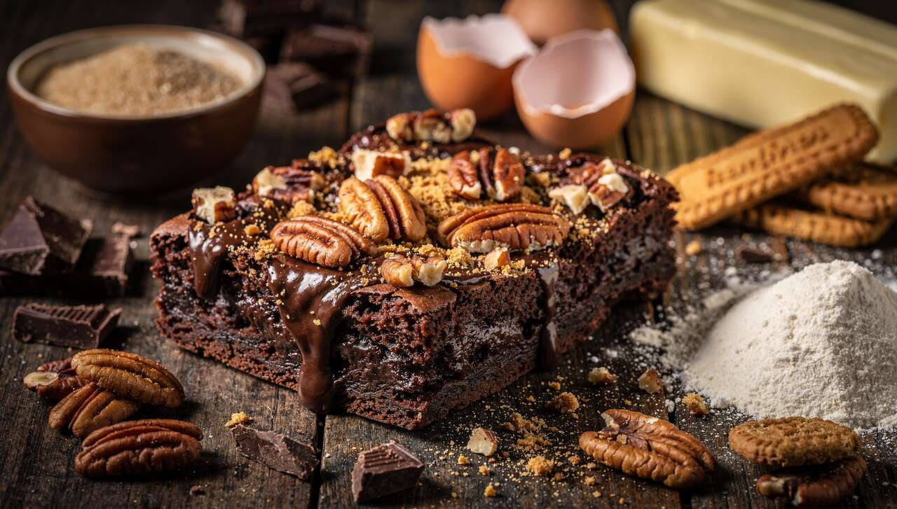 Recette de brownie aux noix de pécan et spéculoos