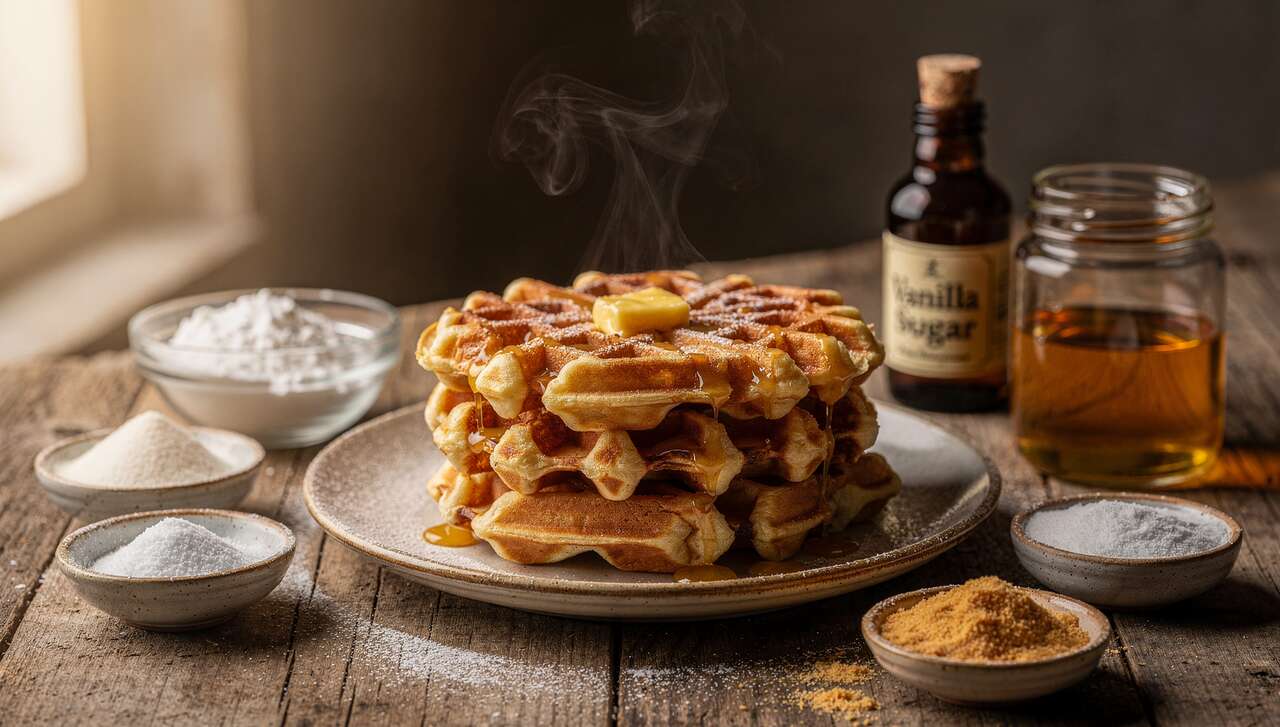 Recette de gaufres aux pépites de butter toffee