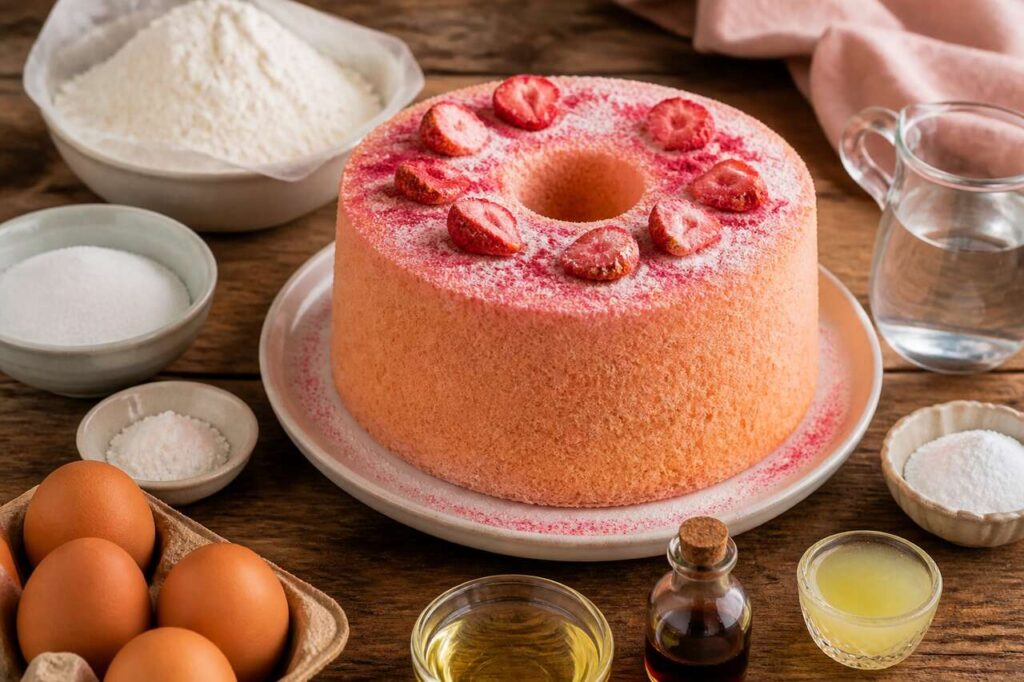 Recette du chiffon cake aux fraises
