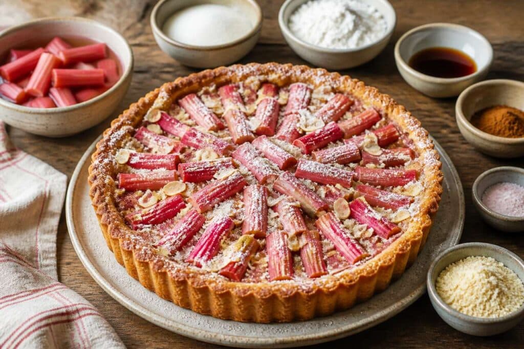 Recette de tarte rustique à la rhubarbe