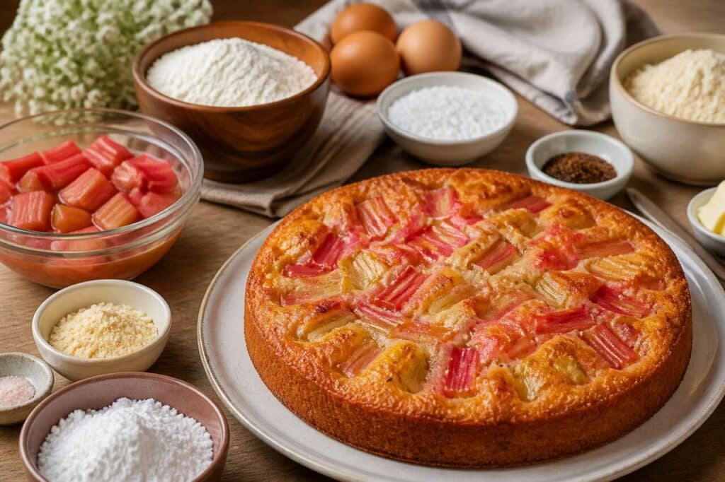 Recette du moelleux à la rhubarbe fondant et facile