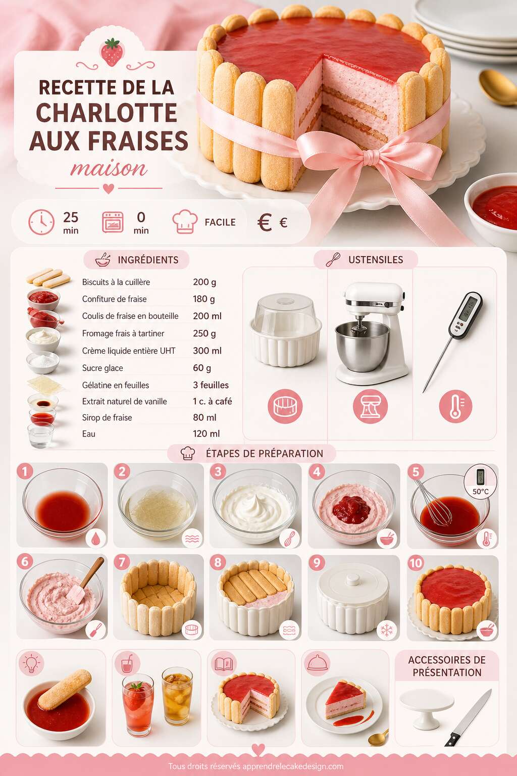 Fiche recette Recette de la charlotte aux fraises maison Fiche recette Recette de la charlotte aux fraises maison