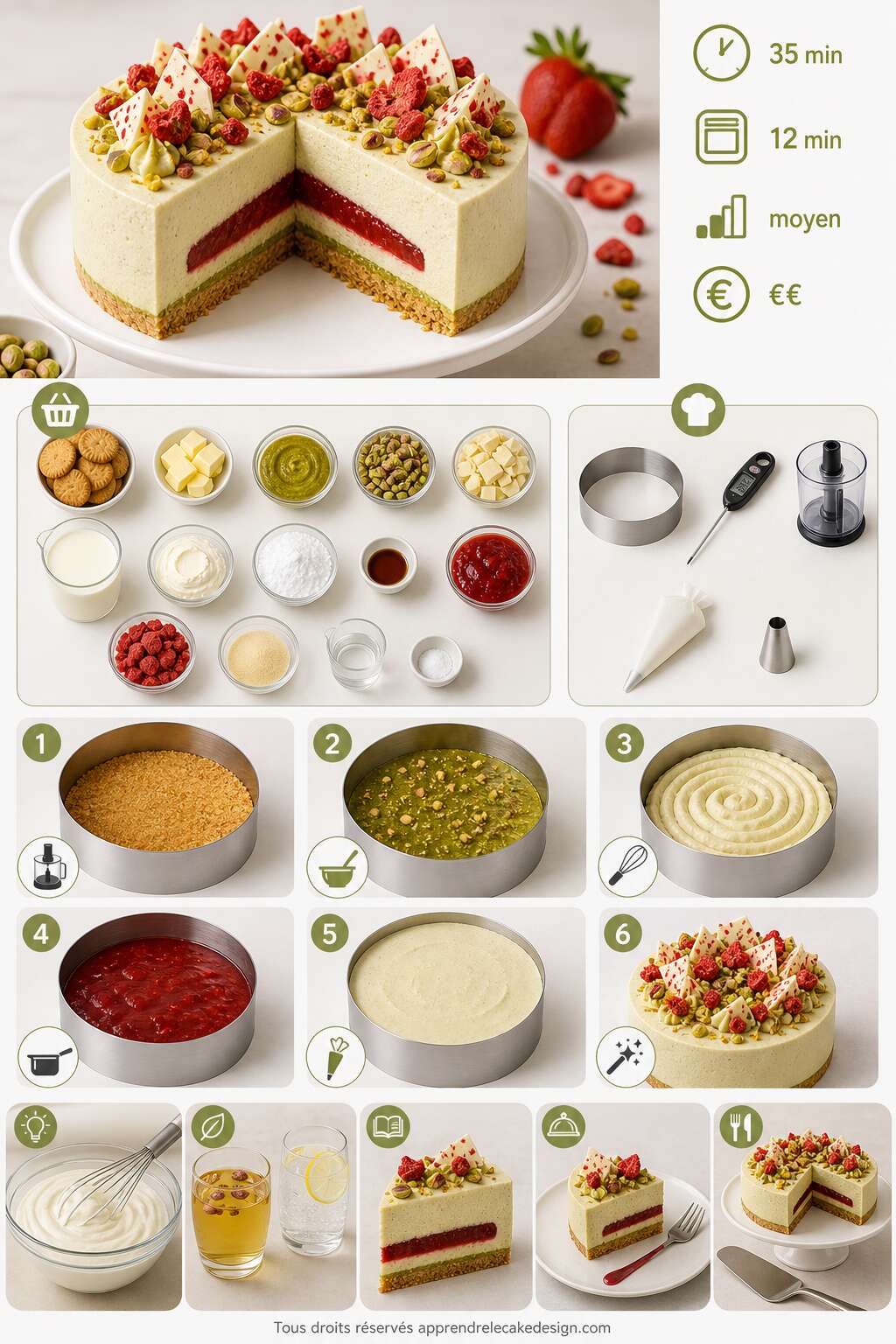 Fiche recette Recette du Montebello aux fraises et pistaches