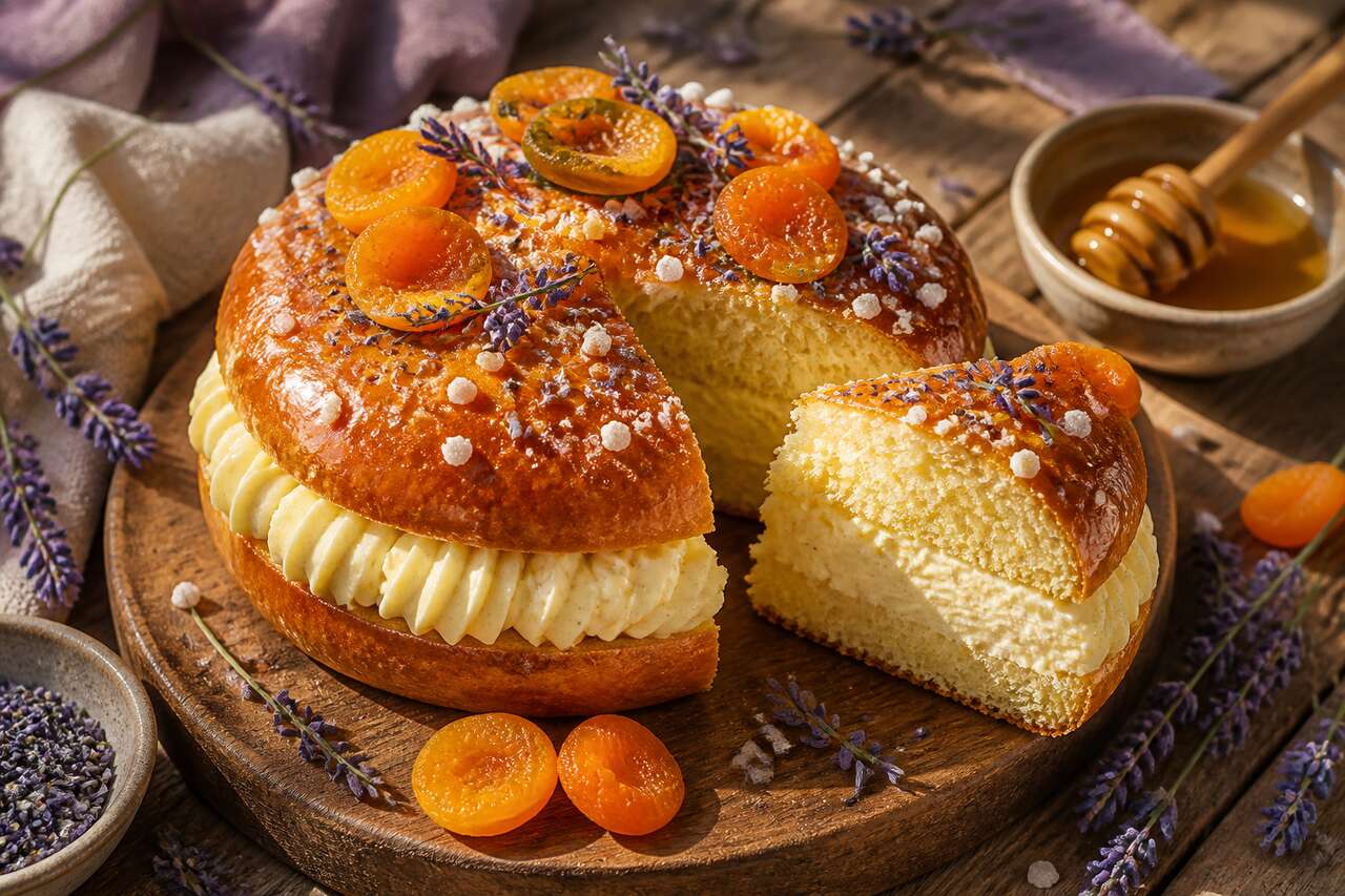 Recette de tropézienne abricot et lavande