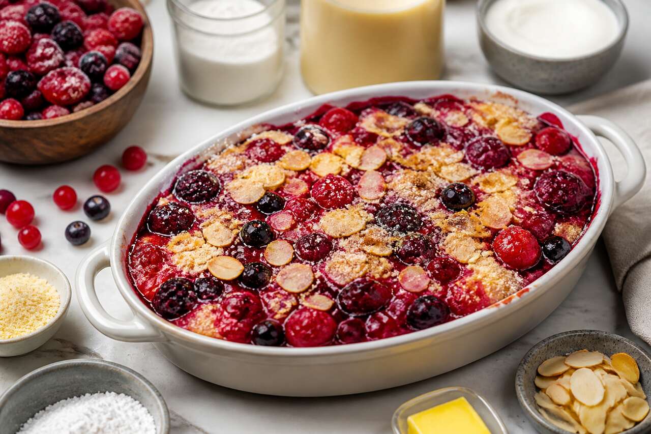 Recette du gratin de fruits rouges