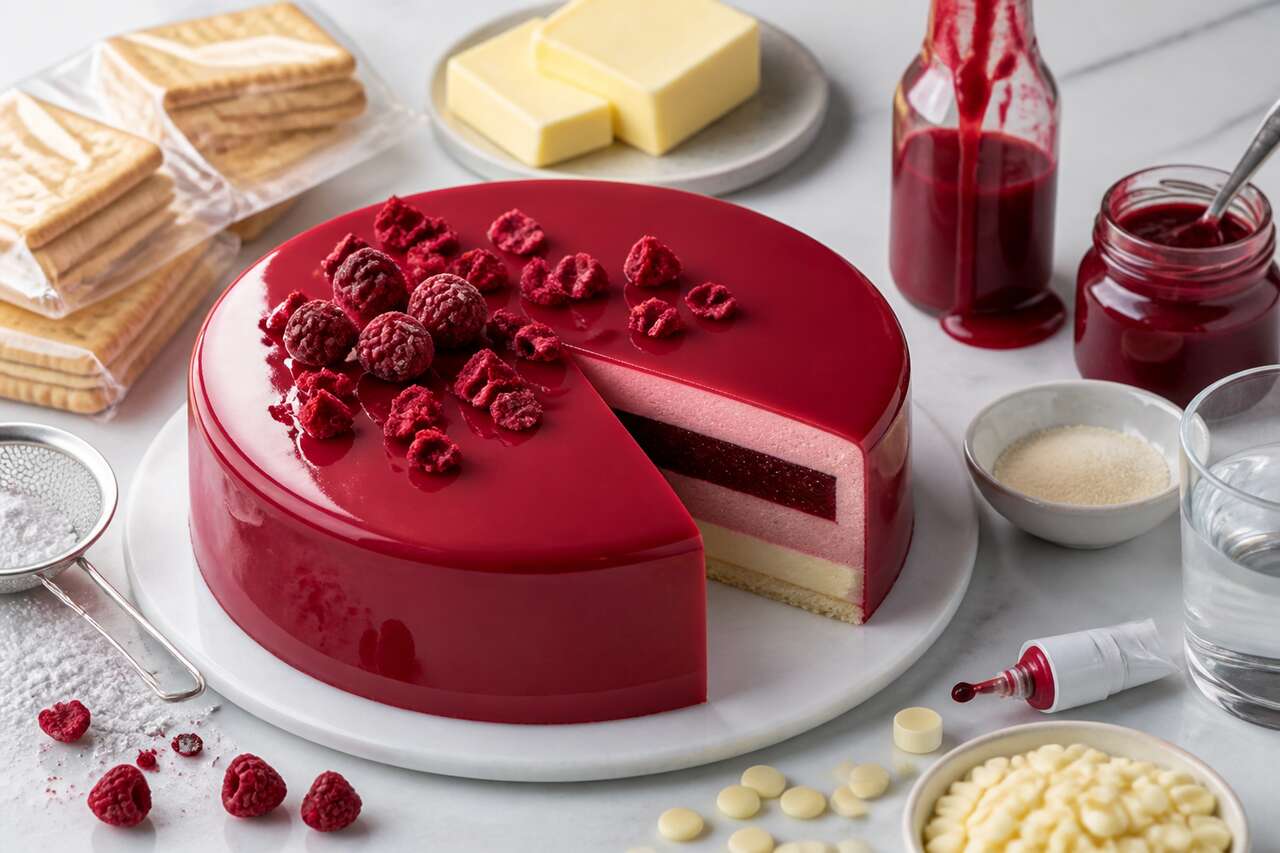 Recette d'entremets à la framboise