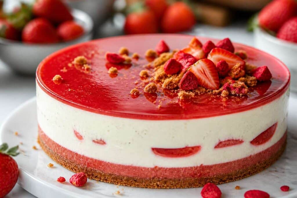 Recette d'entremets aux fraises et à la vanille