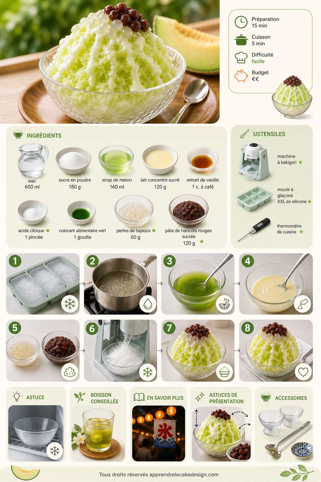 Fiche recette Recette de kakigori au melon Fiche recette Recette de kakigori au melon